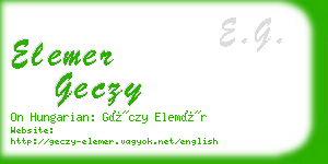 elemer geczy business card